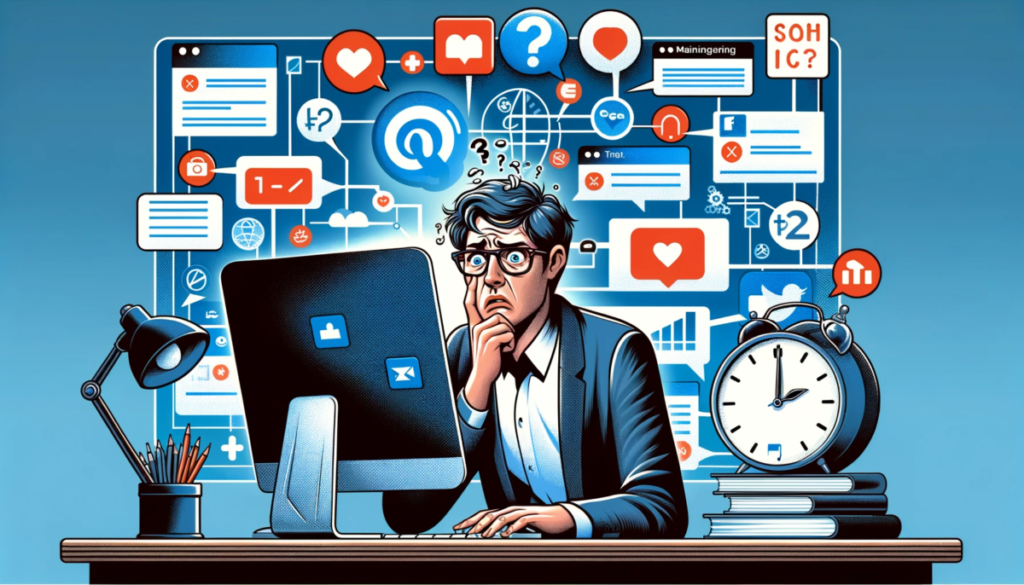 An illustration depicting the challenges of using social media for real estate marketing