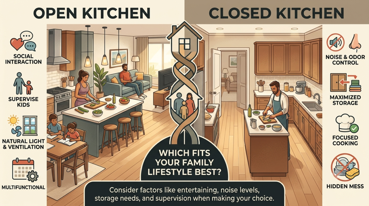 Open vs closed kitchen